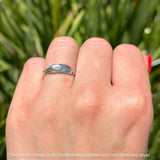 Oval Amethyst CZ Feather Rings 5.4mm Oxidized Beaded 925 Sterling Silver