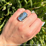 Hammered Spiral Saddle Ring