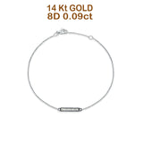 14K White Gold 7" Trendy Round Natural Diamond Bar Bracelet Wholesale
