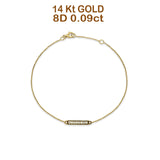 14K Yellow Gold 7" Trendy Round Natural Diamond Bar Bracelet Wholesale