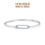 14K White Gold 7 Inches Open 5.8mm Bangle Bracelet Round Natural Diamond Wholesale