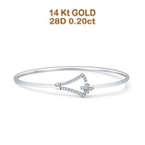 14K White Gold 2.11mm Inter Quartet Bangle Bracelet Round Natural Diamond Wholesale