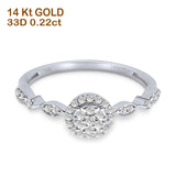 Round Halo Cluster Marquise Band Diamond Ring