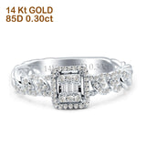 Cushion Cut Halo Twisted Diamond Ring