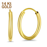 14K Yellow Gold Round Hoop Huggie Earrings Wholesale