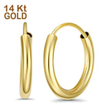 14K Yellow Gold Round Hoop Huggie Earrings Wholesale