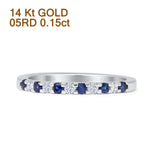 Round Diamond & Blue Sapphire Band