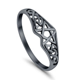 Pentagram Star Celtic Filigree Design Ring