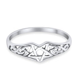 Pentagram Star Celtic Filigree Design Ring