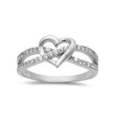 Wedding Infinity Heart  Ring Simulated Cubic Zirconia 925 Sterling Silver