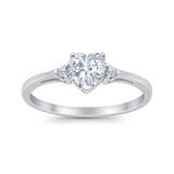 Heart Promise Ring Wedding Engagement Simulated CZ 925 Sterling Silver