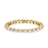 Eternity Stackable Band Round Yellow Tone, Simulated Cubic Zirconia 925 Sterling Silver