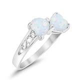 Heart Filigree Ring Lab Created White Opal 925 Sterling Silver