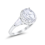 Oval Wedding Engagement Ring Baguette Round Simulated CZ 925 Sterling Silver
