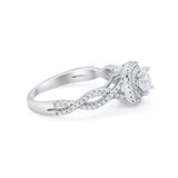 Infinity Twisted Shank Wedding Ring Simulated Cubic Zirconia 925 Sterling Silver