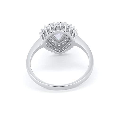 Teardrop Wedding Bridal Ring Simulated CZ 925 Sterling Silver