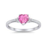 Promise Wedding Engagement Ring Simulated Pink CZ 925 Sterling Silver