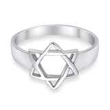 Jewish Star Ring Band 925 Sterling Silver Star of David Judaism