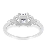 Art Deco Design Engagement Ring Princess Cut Simulated CZ 925 Sterlig Silver