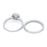 Two Piece Engagement Ring Simulated CZ 925 Sterling Silver