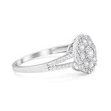 Antique Style Engagement Ring Round Simulated CZ 925 Sterling Silver