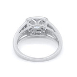 Solitaire Oxidized Design Fashion Ring Simulated CZ 925 Sterling Silver