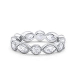 Eternity Style Ring Marquise Simulated Cubic Zirconia 925 Sterling Silver