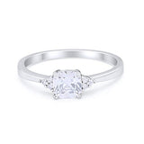 Cushion Cut Engagement Ring Simulated Cubic Zirconia 925 Sterling Silver