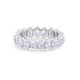Full Eternity Ring Oval Simulated Cubic Zirconia 925 Sterling Silver