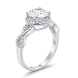 Halo Infinity Wedding Ring Simulated Cubic Zirconia Solid 925 Sterling Silver
