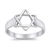 Jewish Star Ring Band 925 Sterling Silver Star of David Judaism