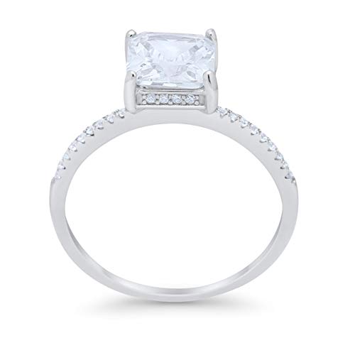 Cushion Cut Engagement Bridal Ring Simulated CZ 925 Sterling Silver