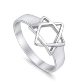 Jewish Star Ring Band 925 Sterling Silver Star of David Judaism