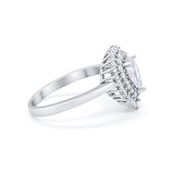 Teardrop Wedding Bridal Ring Simulated CZ 925 Sterling Silver