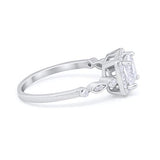 Halo Cushion Wedding Ring Bridal Simulated Cubic Zirconia 925 Sterling Silver