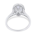 Art Deco Oval Wedding Bridal Ring Simulated CZ 925 Sterling Silver
