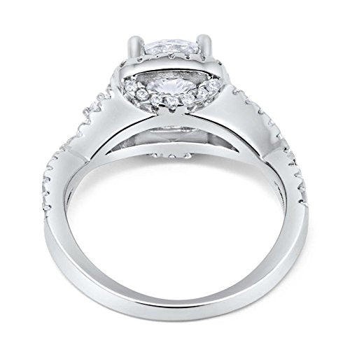 Infinity Shank Engagement Ring Round Simulated CZ 925 Sterling Silver