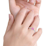 Promise Wedding Engagement Ring Simulated Pink CZ 925 Sterling Silver