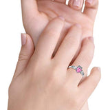 Halo Split Shank Vintage Style Simulated Pink CZ Engagement Bridal Ring 925 Sterling Silver