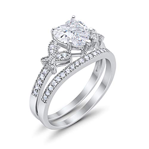 thumbnail image 2 of 7mm Heart Promise Ring - 3 Stone Simulated Cubic Zirconia In 925 Sterling Silver 2 of 14