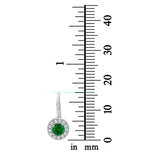 Dangling Earrings Halo Round Cut Simulated Green Emerald CZ 925 Sterling Silver