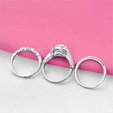 Eternity Three Piece Engagement Ring Round Simulated CZ 925 Sterling Silver