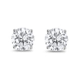 Butterfly Prong Round Simulated CZ Stud Earrings 925 Sterling Silver