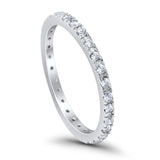 Full Eternity Wedding Art Deco Round Simulated Cubic Zirconia 925 Sterling Silver