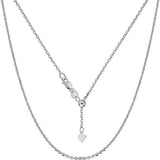 .6MM Adjustable Cable Rhodium Chain .925 Sterling Silver Sizes -22"
