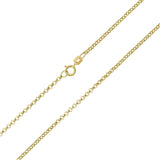 1.8MM 020 Yellow Gold Rolo Chain .925 Sterling Silver Length 16"-22"