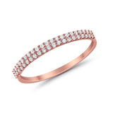 14K .17ct G SI Rose Gold Diamond Eternity Bands Ring Size 6.5