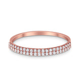 14K .17ct G SI Rose Gold Diamond Eternity Bands Ring Size 6.5