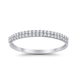 14K .17ct G SI White Gold Diamond Eternity Bands Ring Size 6.5