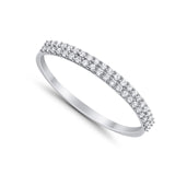 14K .17ct G SI White Gold Diamond Eternity Bands Ring Size 6.5